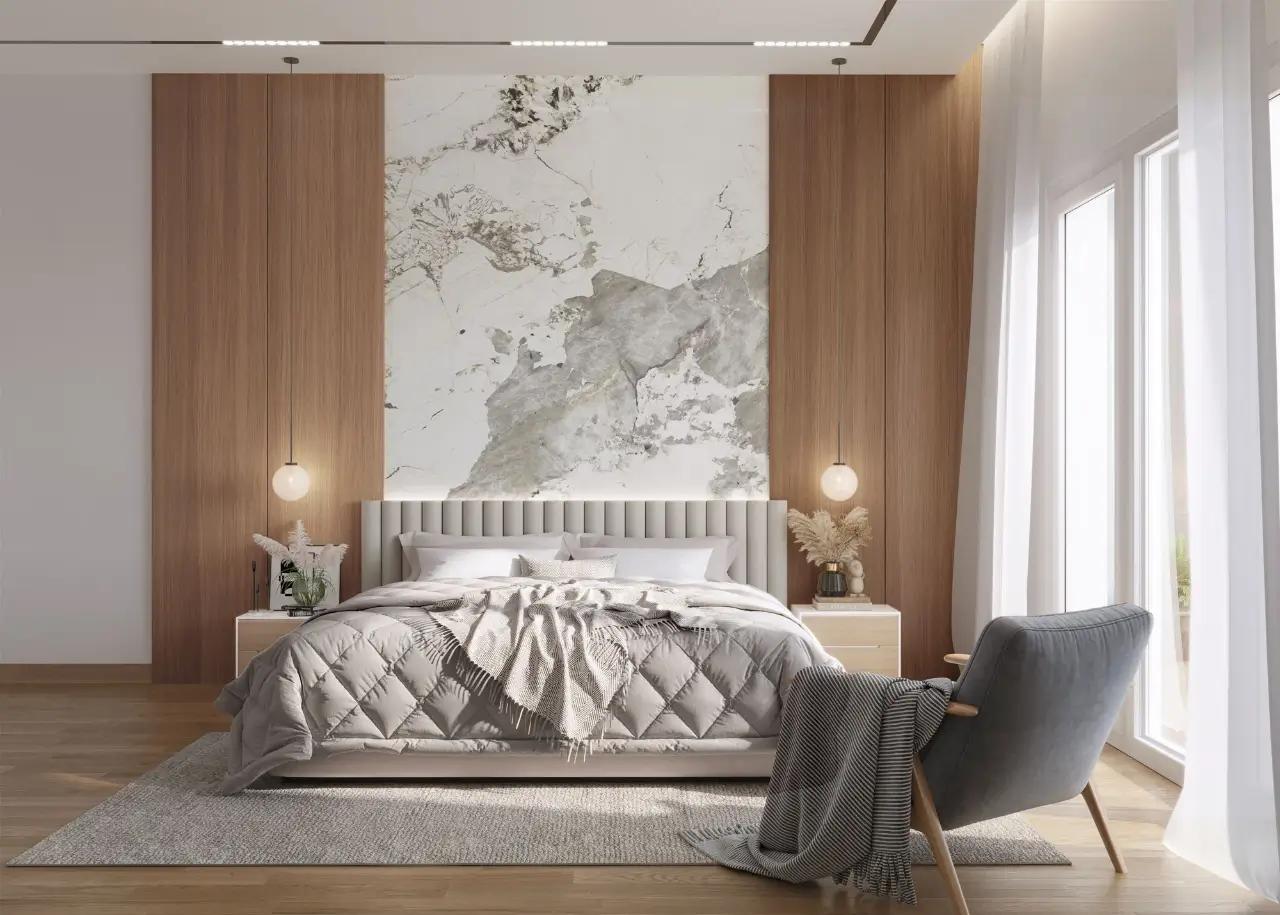 Master bedroom with premium interiors at Signature Global DXP Estate