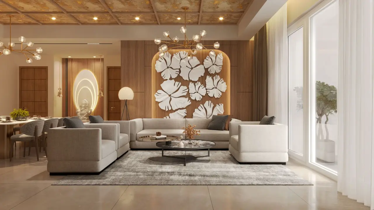 Elegant living area with contemporary interiors at Signature Global DXP Estate