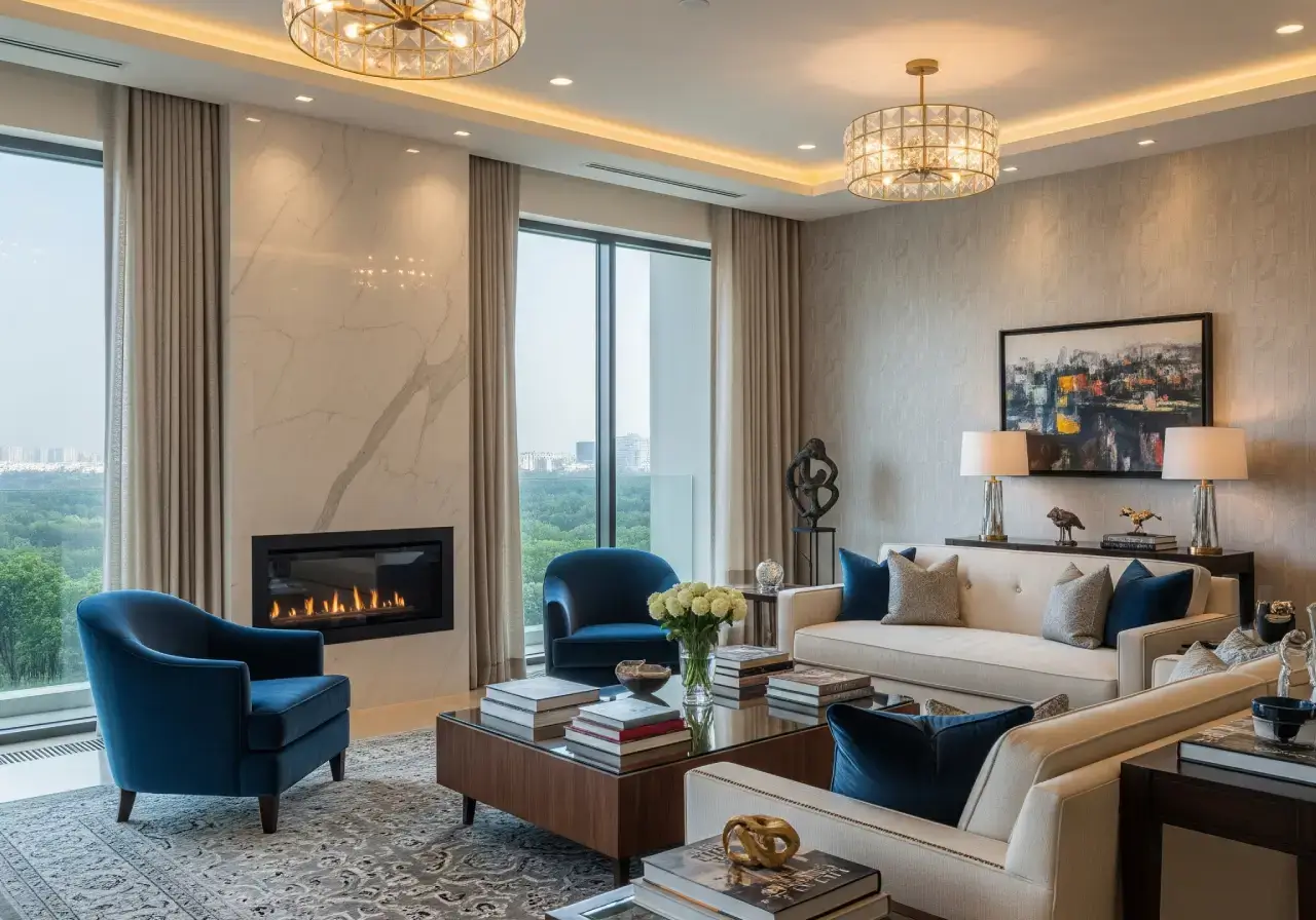Spacious living room in a luxury apartment at Signature Global DXP Estate