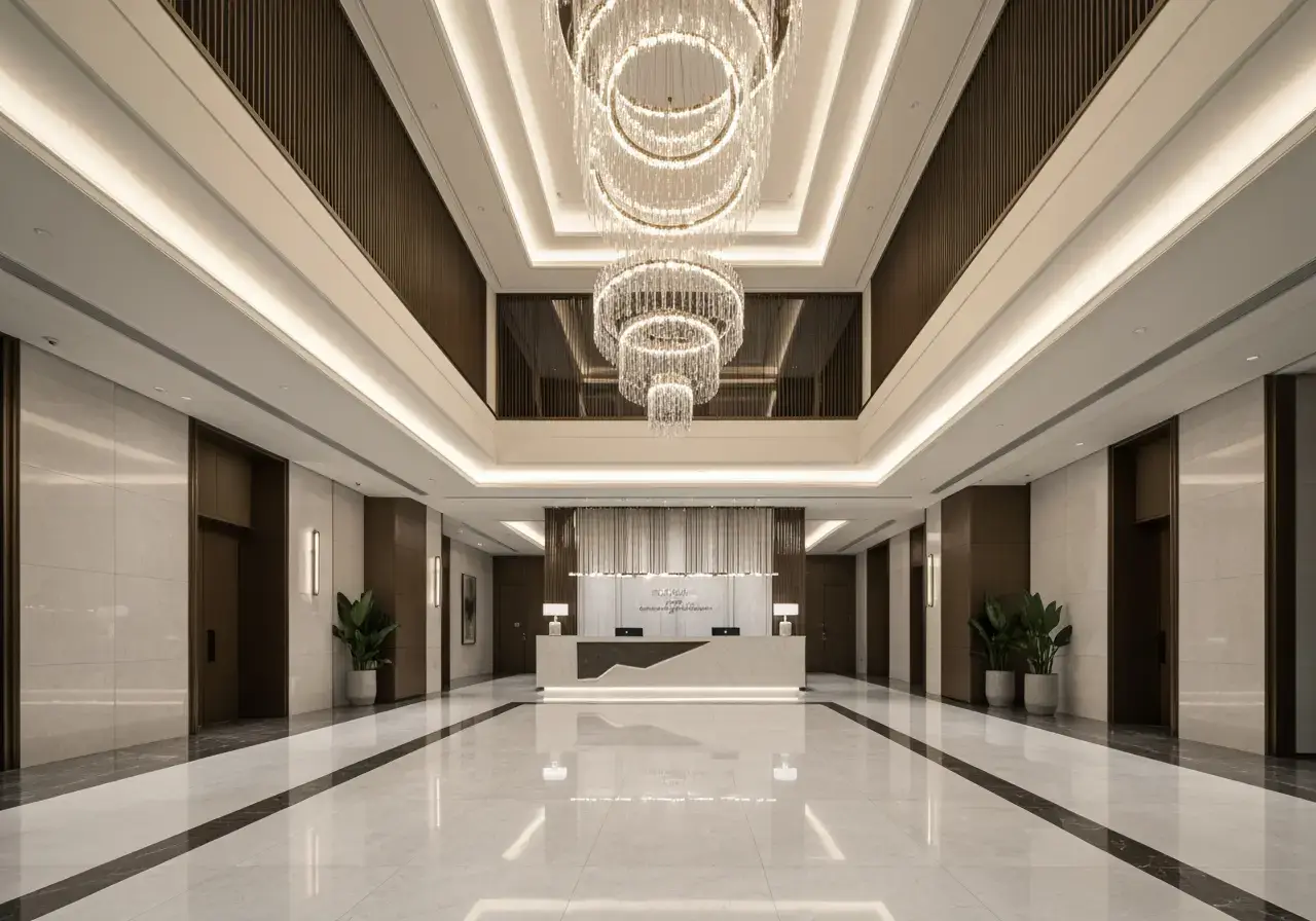 Luxury lobby area at Signature Global DXP Estate